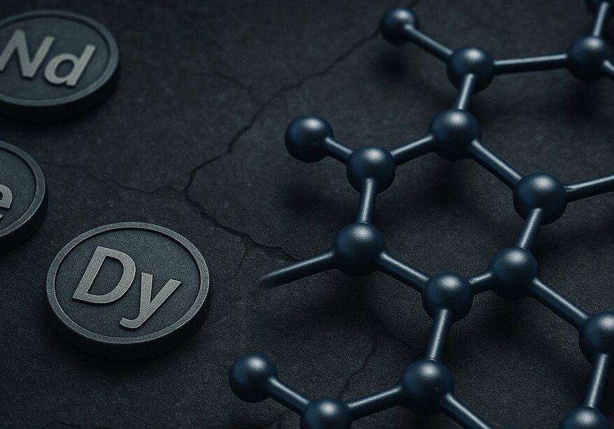 Chemical elements with molecular structure illustration.
